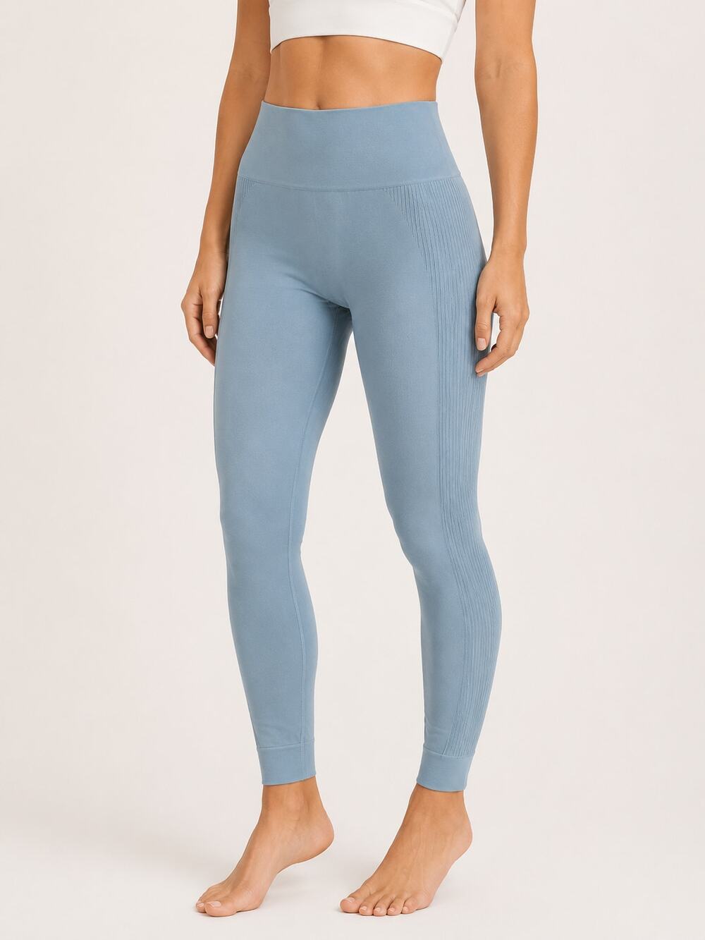 Set Active Sculptflex High Rise Seamless Ribbed Leggings Heirloom Blue XL